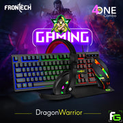 FRONTECH Dragon Warrior Gaming 4 in 1 Gaming Combo Set of Gaming Keyboard with RGB LED Backlit, Mouse with 1200 DPI, Mousepad and Premium Gaming Headphone, (KB-0038P, Black) Share Tweet