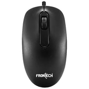 FRONTECH Optical Mouse | 1000 DPI Resolution | USB Interface | Plug and Play | Compact and User| Friendly Design, Black