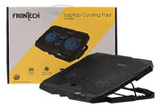 FRONTECH USB Powered Laptop Cooling Pad with LED Lights, 140mm Dual Fans, 5 Adjustment Levels, Super Silent, Iron Mesh, Suitable for Laptops Upto 15.6